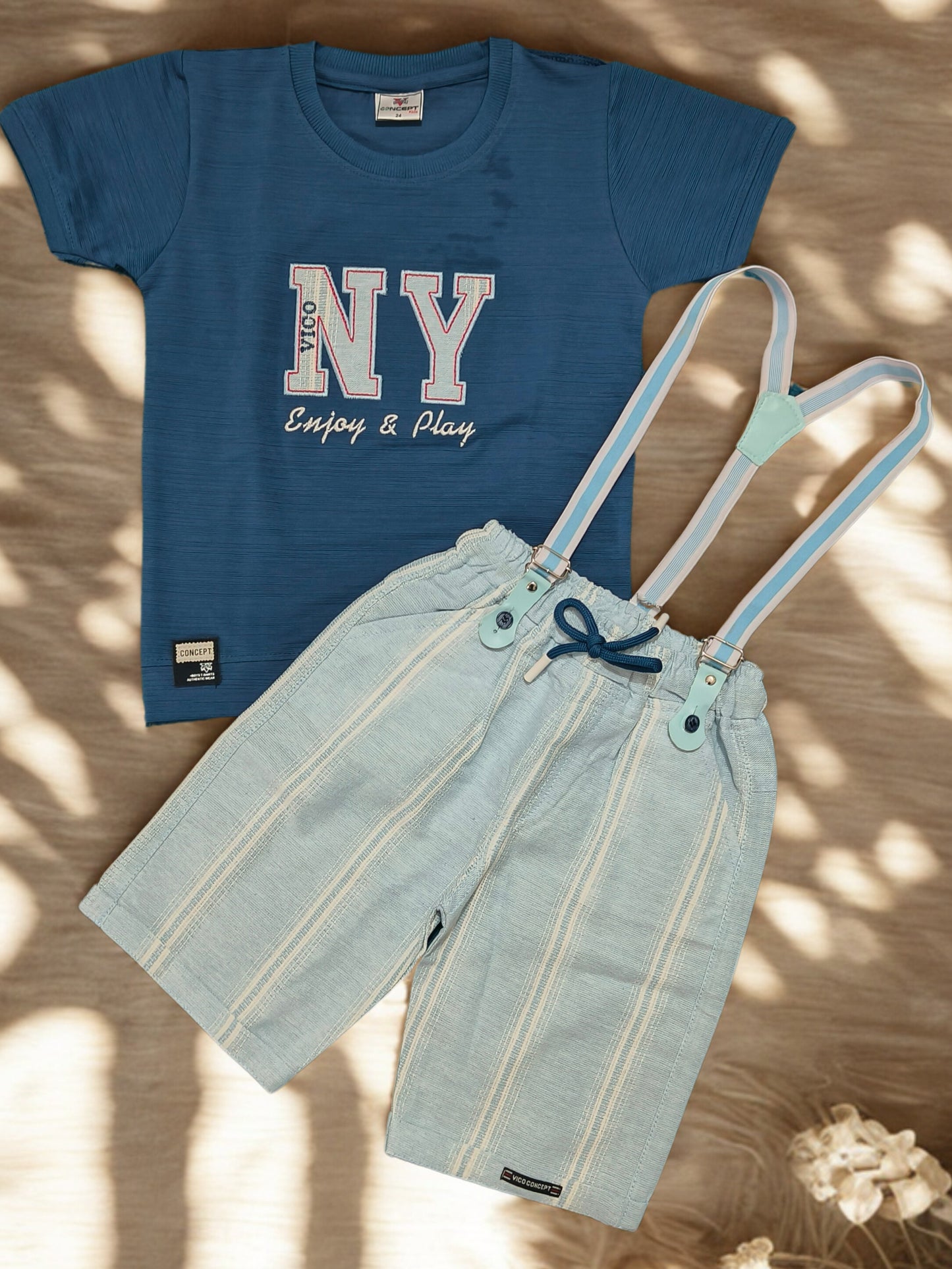 T-Shirt & Suspender Shorts
