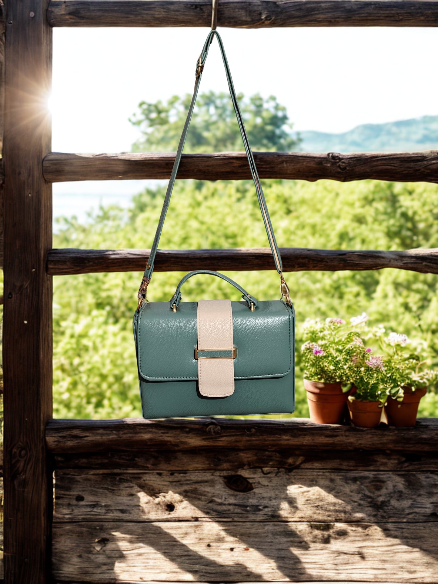 Solid Grey Handbag & Sling Bag