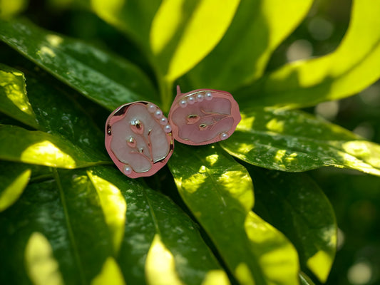 White Stud Earings