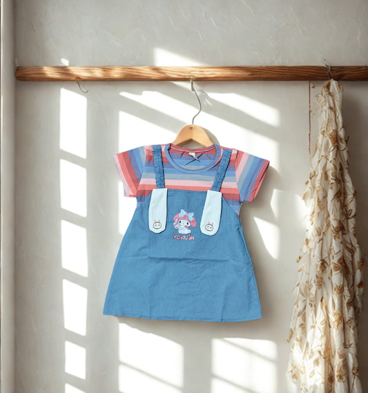 Dangri Skirt Dress with Fixed Top