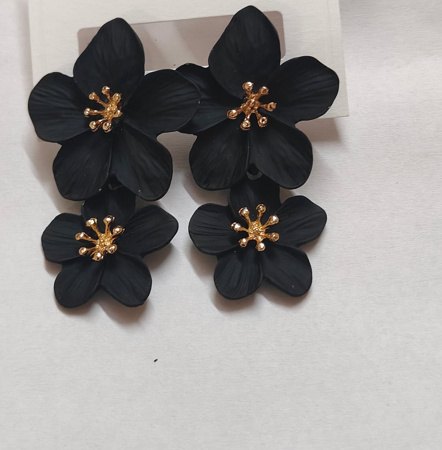 Double Flower Drop Earrings