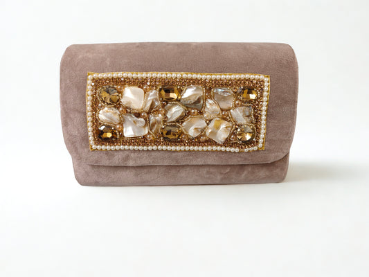Crystal flap Ethnic Handmade clutch