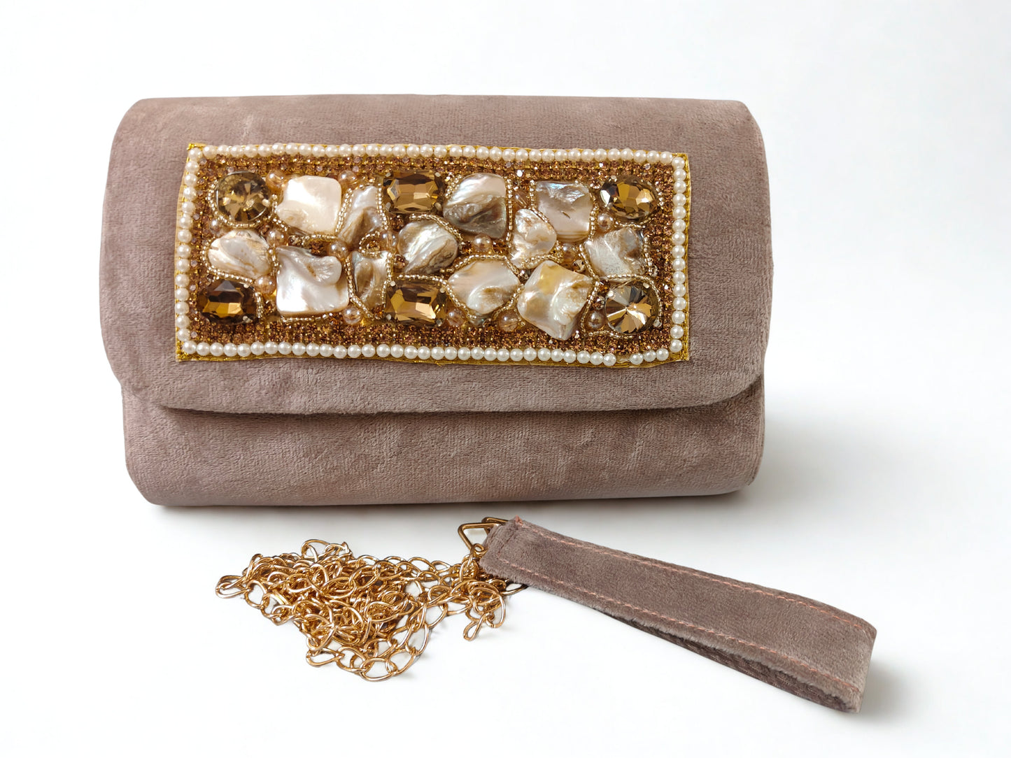 Crystal flap Ethnic Handmade clutch