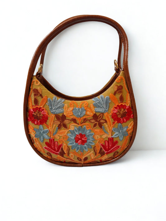 Floral Ari Embroidery Multi-Color Cross Body  Sling bag