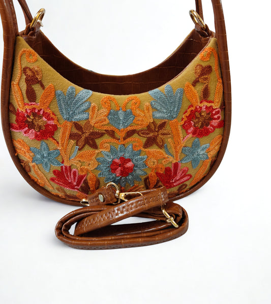 Floral Ari Embroidery Multi-Color Cross Body  Sling bag