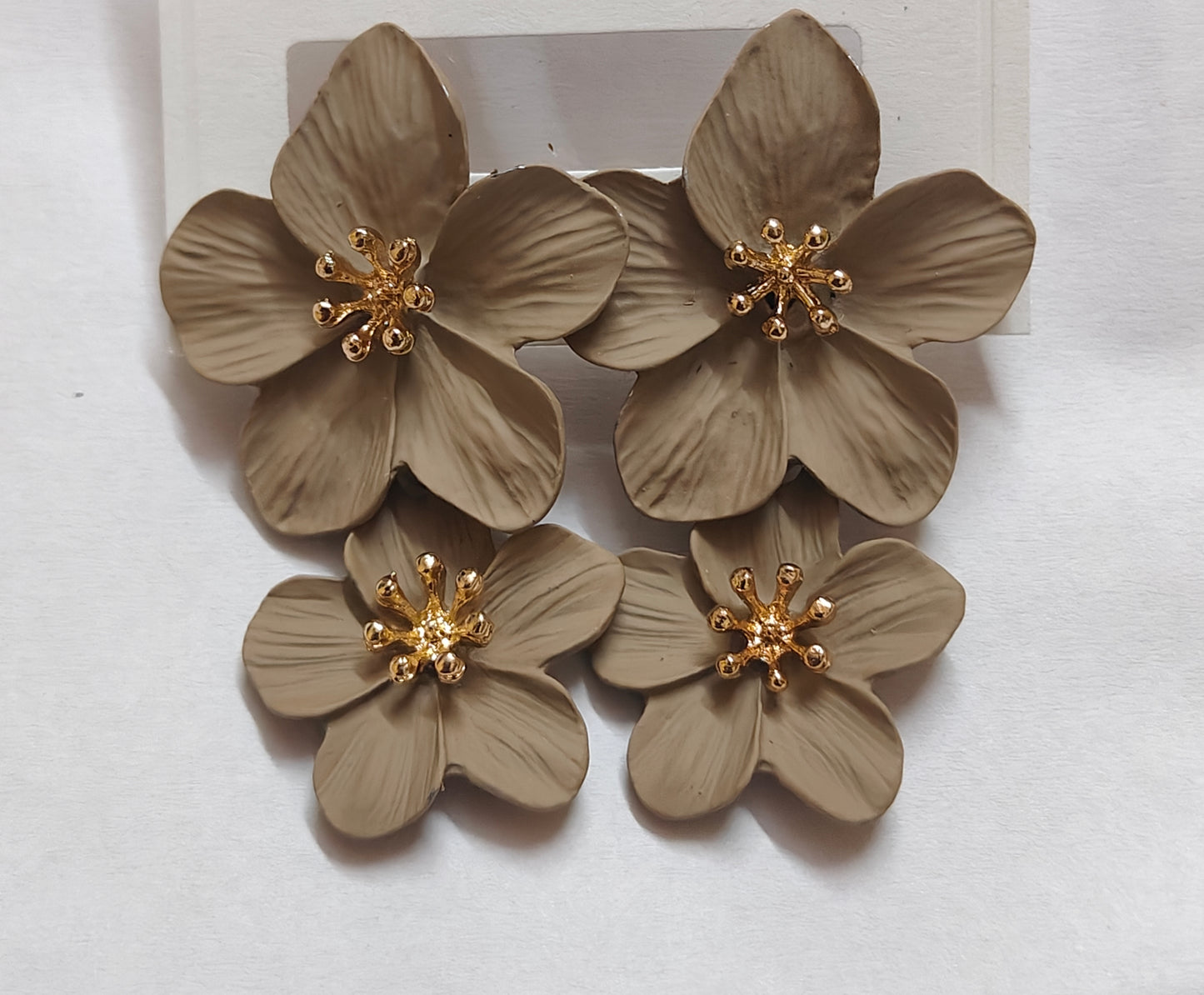 Double Flower Drop Earrings